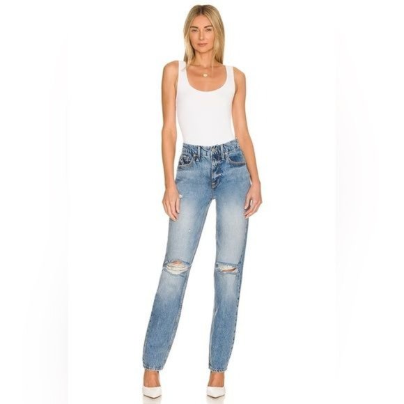 Good American Good '90s Icon Jeans Straight Leg Indigo 065 Size 12 / 31 - Picture 10 of 10